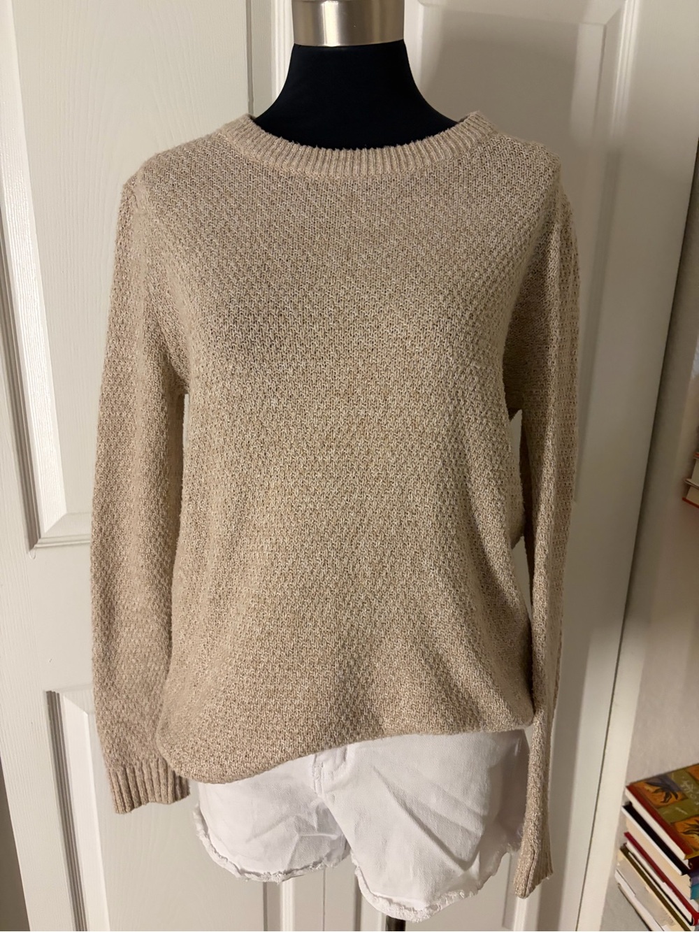 Pink Clover Beige Crewneck Sweater